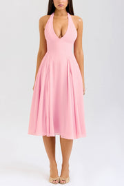 Julia | Fitted Halter Neck Summer Dress