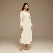 Justine | Asymmetric Neckline A-Line Wedding Guest Dress