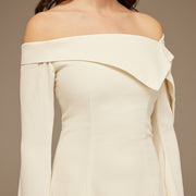 Justine | Asymmetric Neckline A-Line Wedding Guest Dress