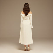 Justine | Asymmetric Neckline A-Line Wedding Guest Dress