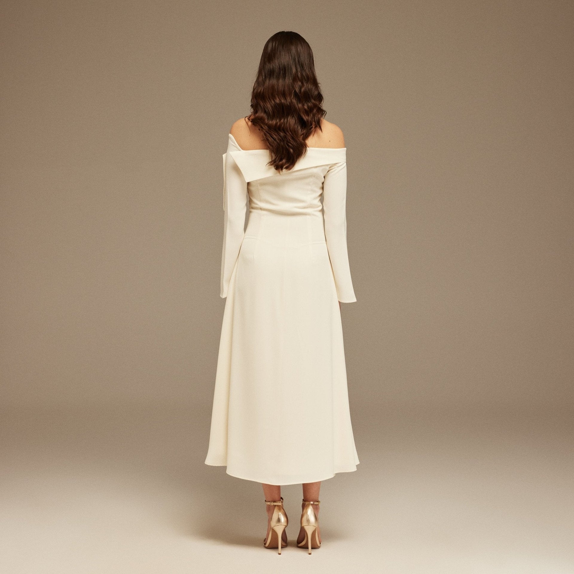 Justine | Asymmetric Neckline A-Line Wedding Guest Dress