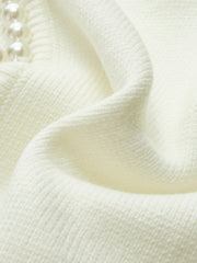 Justine | Relaxed Fit Pearl Trim Holiday Cardigan