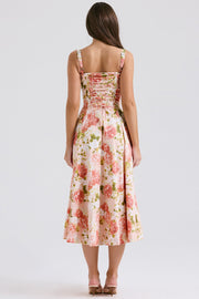 Kaia | Fitted Pink Print Sundress