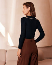 Kennedy | Relaxed Fit Colorblock Ribbed Knit Holiday Top