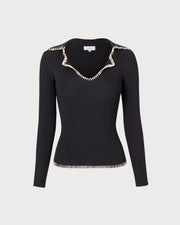 Kennedy | Relaxed Fit Colorblock Ribbed Knit Holiday Top