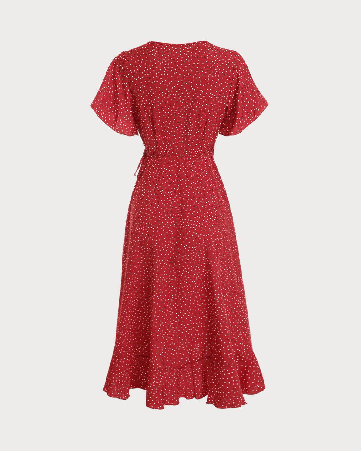 Laura | High Waist Ruffle Trim Wrap Dress