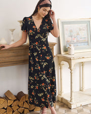 Leonora | Slim Fit V Neck Floral Summer Dress