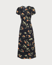 Leonora | Slim Fit V Neck Floral Summer Dress
