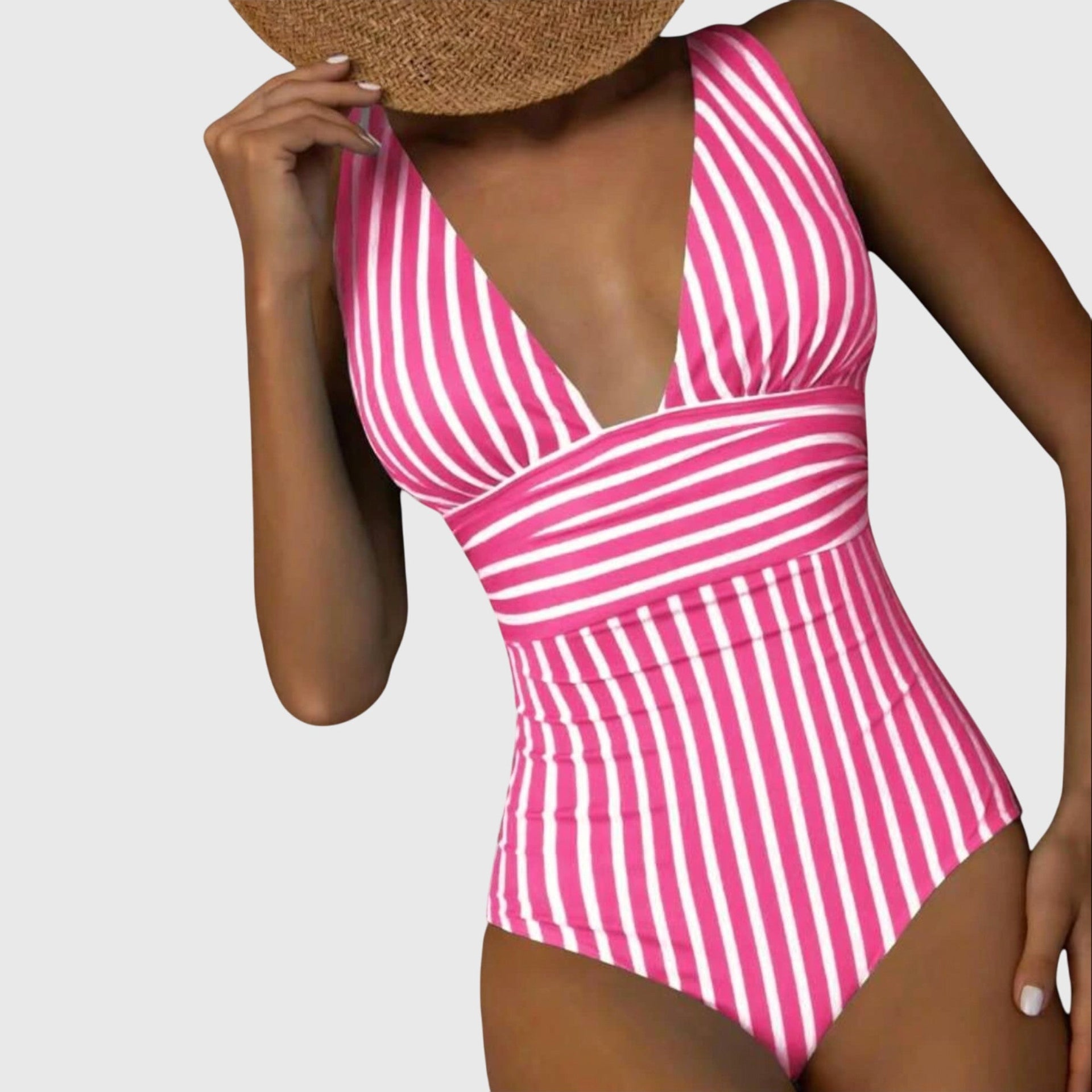 Lola | V-Neck Striped One-Piece Swimsuit