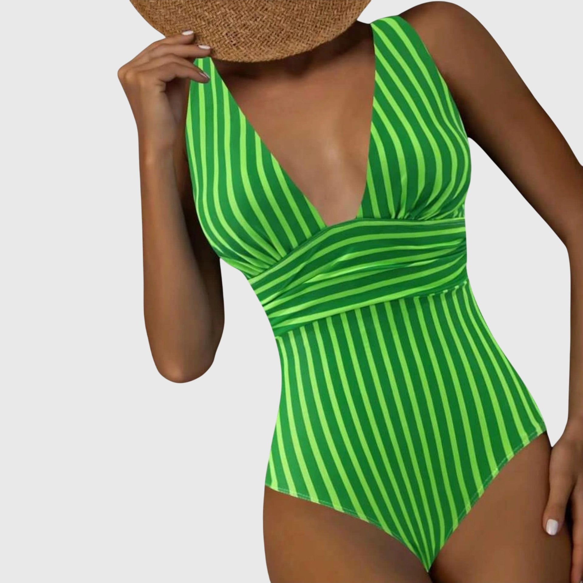 Lola | V-Neck Striped One-Piece Swimsuit