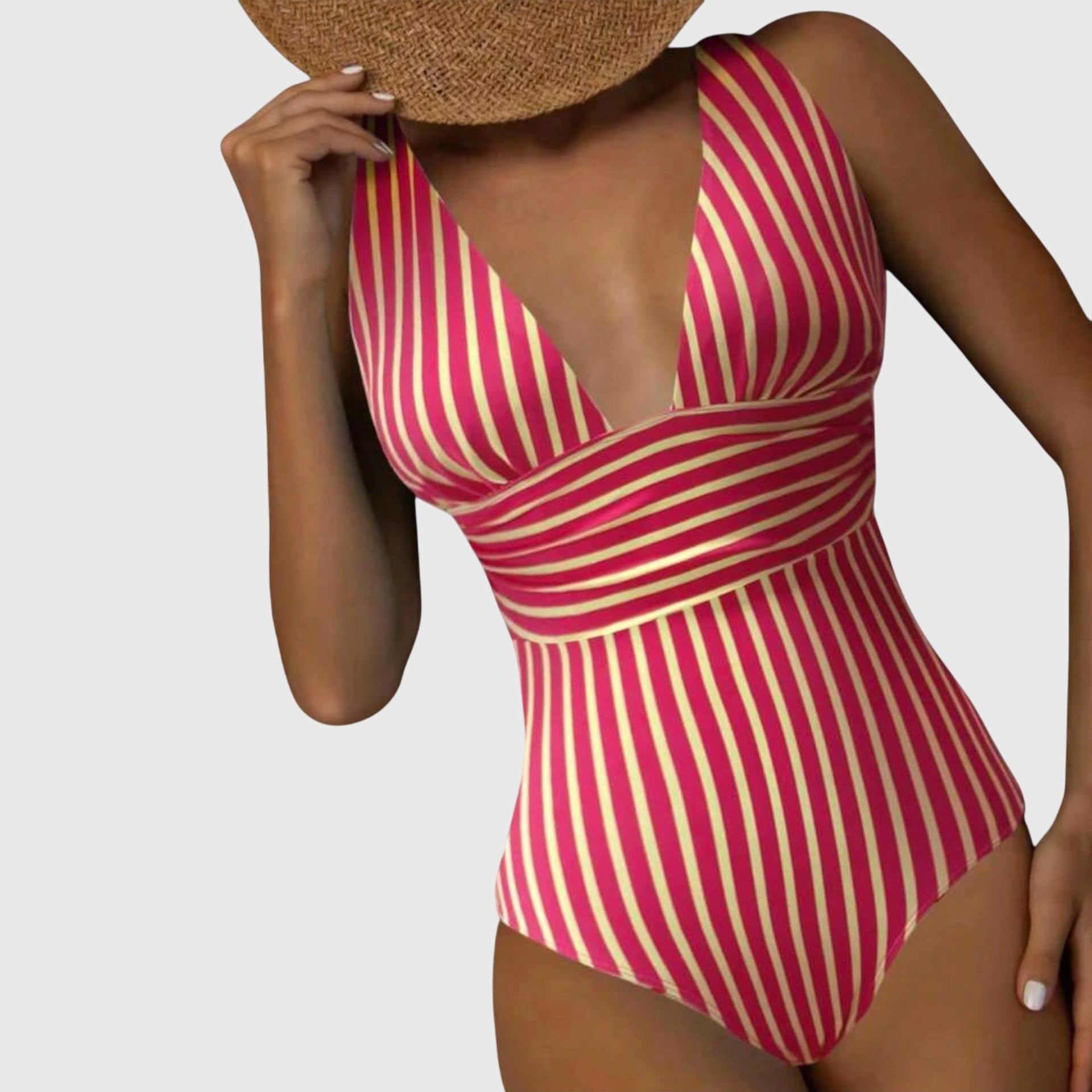 Lola | V-Neck Striped One-Piece Swimsuit