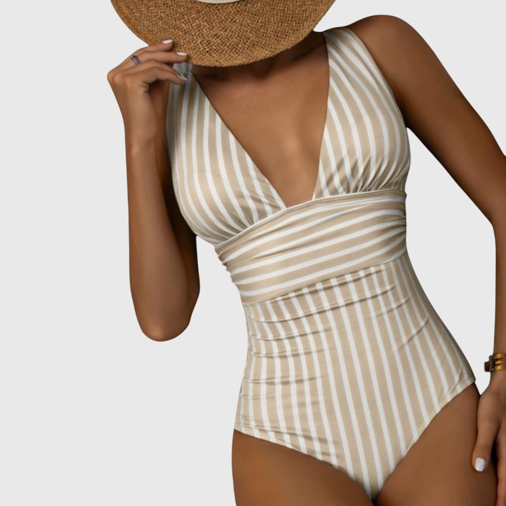 Lola | V-Neck Striped One-Piece Swimsuit