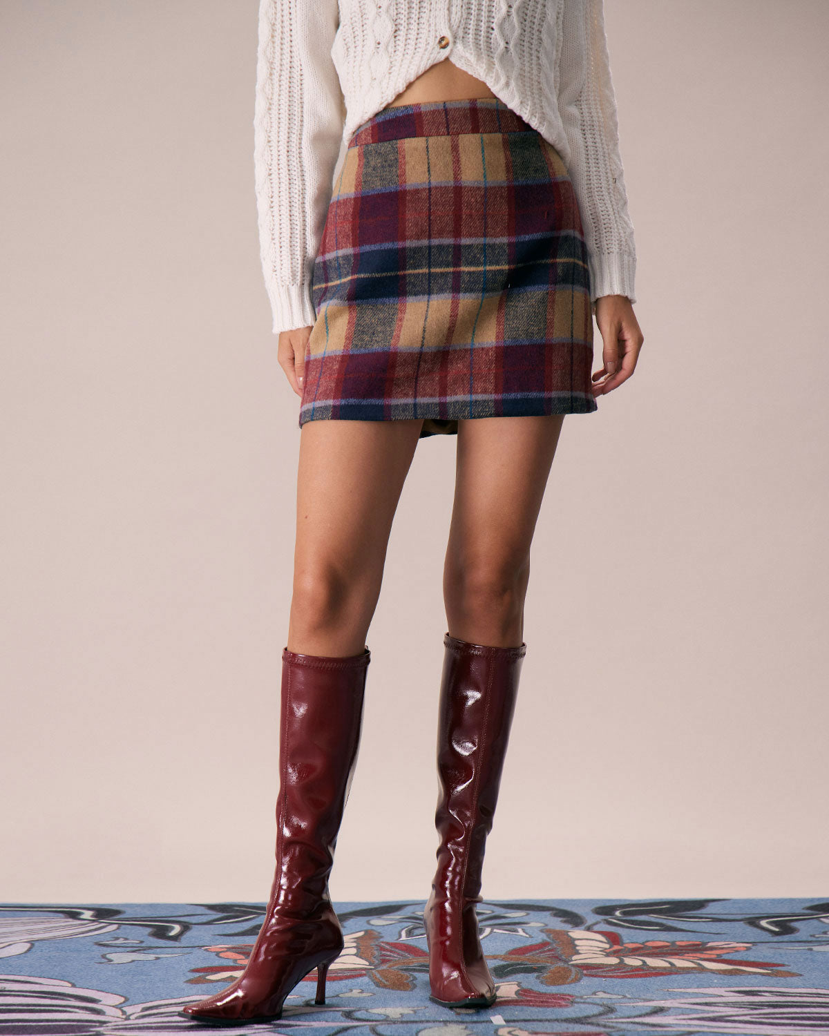 Loretta | Tailored Plaid Tweed Mini Skirt Concert Outfit