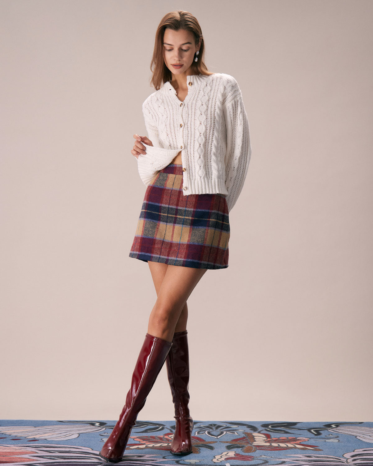 Loretta | Tailored Plaid Tweed Mini Skirt Concert Outfit