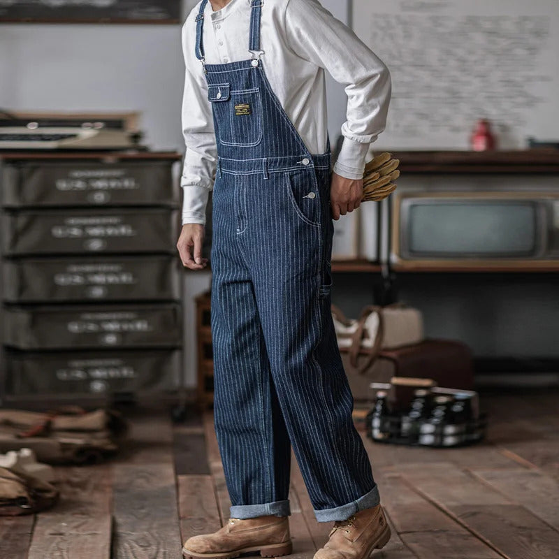 Louis | Slim Fit Indigo Denim Overalls