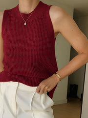 Louisa | Slim Fit Hollow Knit Festival Tank Top