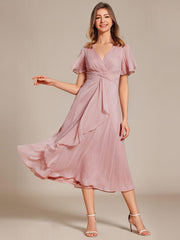 Lucille | Twist Knot A-Line Wedding Guest Dress