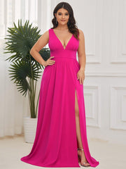 Mariella | Empire Waist V-Neck Sleeveless Maxi Dress