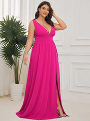 Mariella | Empire Waist V-Neck Sleeveless Maxi Dress