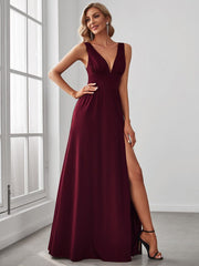 Mariella | Empire Waist V-Neck Sleeveless Maxi Dress