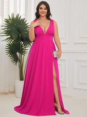 Mariella | Empire Waist V-Neck Sleeveless Maxi Dress