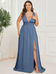 Mariella | Empire Waist V-Neck Sleeveless Maxi Dress