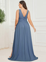Mariella | Empire Waist V-Neck Sleeveless Maxi Dress