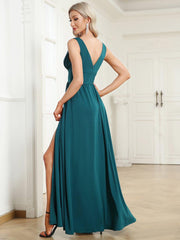 Mariella | Empire Waist V-Neck Sleeveless Maxi Dress
