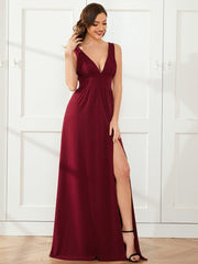 Mariella | Empire Waist V-Neck Sleeveless Maxi Dress