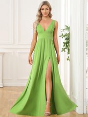 Mariella | Empire Waist V-Neck Sleeveless Maxi Dress