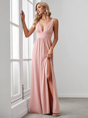 Mariella | Empire Waist V-Neck Sleeveless Maxi Dress