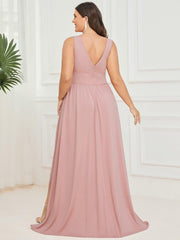 Mariella | Empire Waist V-Neck Sleeveless Maxi Dress