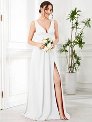 Mariella | Empire Waist V-Neck Sleeveless Maxi Dress