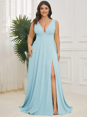 Mariella | Empire Waist V-Neck Sleeveless Maxi Dress