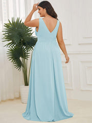 Mariella | Empire Waist V-Neck Sleeveless Maxi Dress