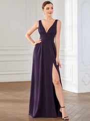 Mariella | Empire Waist V-Neck Sleeveless Maxi Dress