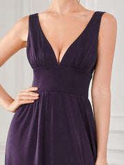 Mariella | Empire Waist V-Neck Sleeveless Maxi Dress