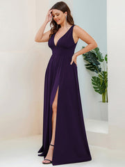 Mariella | Empire Waist V-Neck Sleeveless Maxi Dress