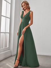 Mariella | Empire Waist V-Neck Sleeveless Maxi Dress