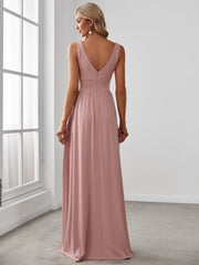 Mariella | Empire Waist V-Neck Sleeveless Maxi Dress