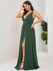 Mariella | Empire Waist V-Neck Sleeveless Maxi Dress