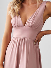 Mariella | Empire Waist V-Neck Sleeveless Maxi Dress