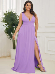 Mariella | Empire Waist V-Neck Sleeveless Maxi Dress