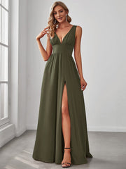 Mariella | Empire Waist V-Neck Sleeveless Maxi Dress