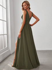Mariella | Empire Waist V-Neck Sleeveless Maxi Dress