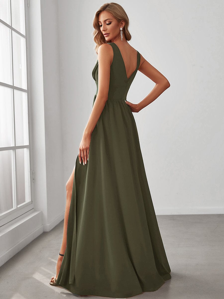Mariella | Empire Waist V-Neck Sleeveless Maxi Dress