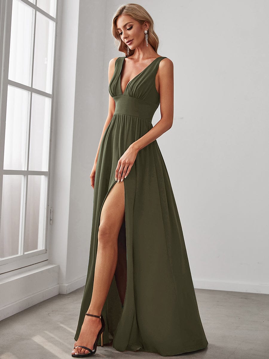 Mariella | Empire Waist V-Neck Sleeveless Maxi Dress