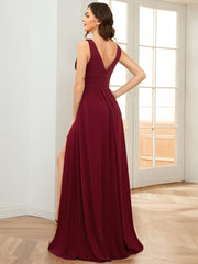 Mariella | Empire Waist V-Neck Sleeveless Maxi Dress