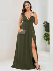 Mariella | Empire Waist V-Neck Sleeveless Maxi Dress