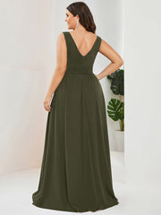 Mariella | Empire Waist V-Neck Sleeveless Maxi Dress